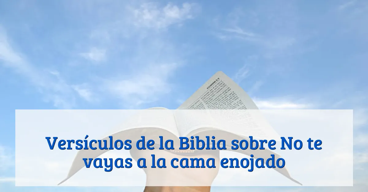 Versículos de la Biblia sobre No te vayas a la cama enojado