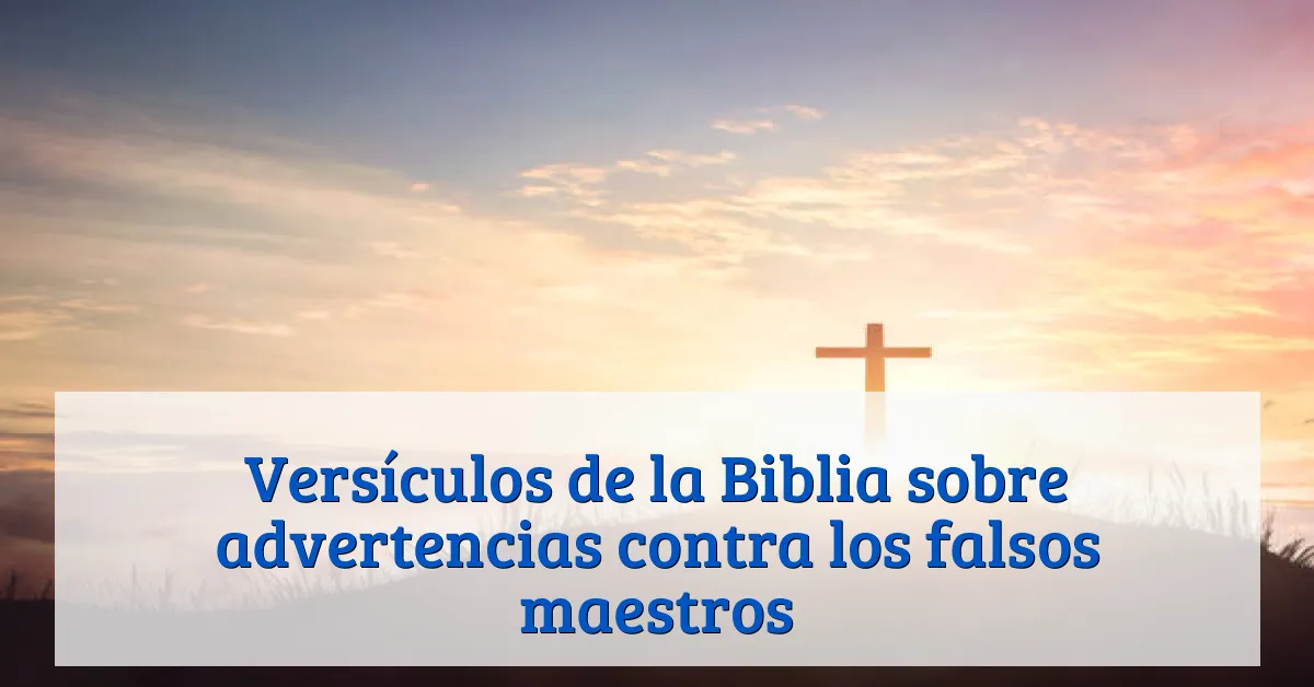 Versículos de la Biblia sobre advertencias contra los falsos maestros
