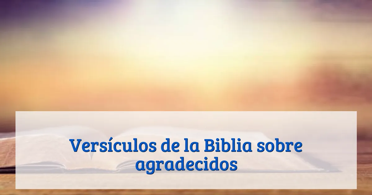 Versículos de la Biblia sobre agradecidos