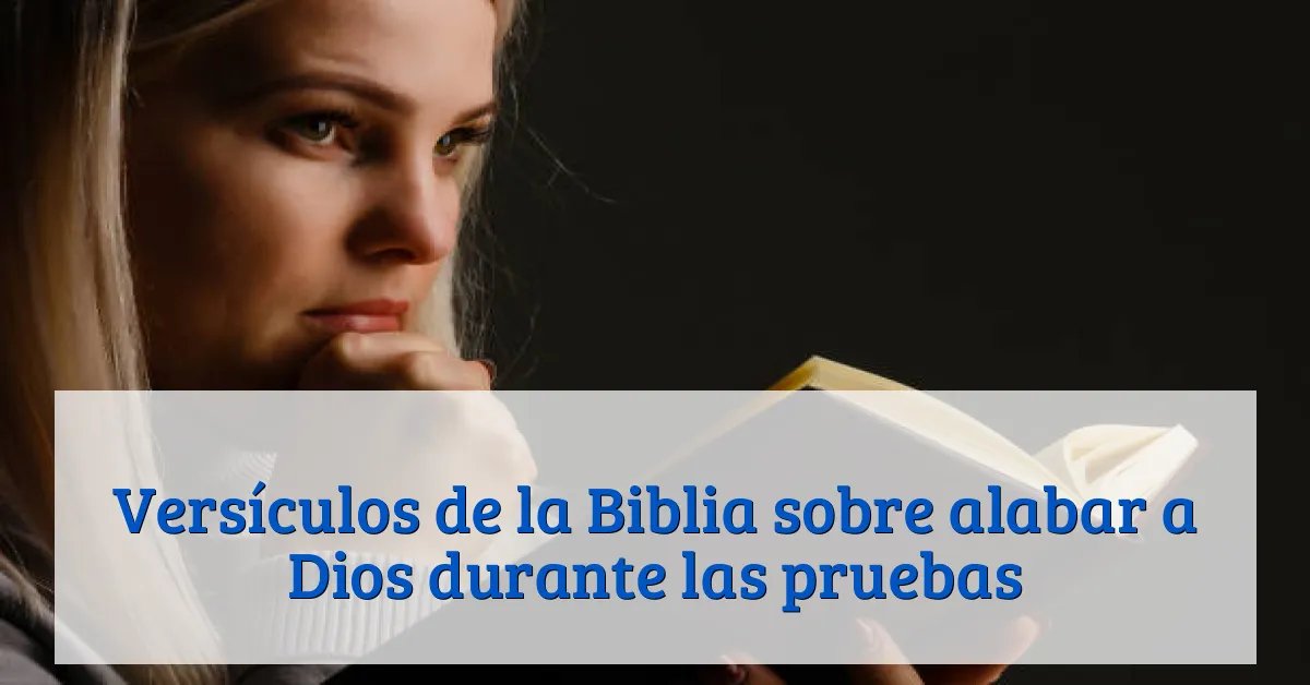Versículos de la Biblia sobre alabar a Dios durante las pruebas