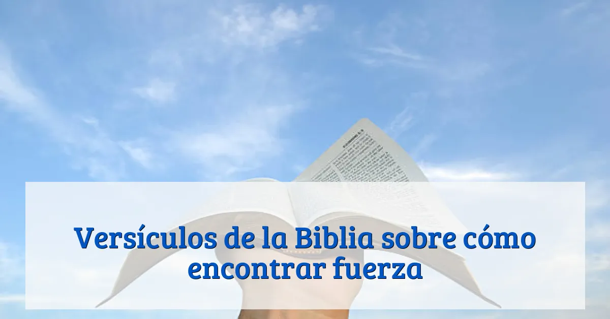 Versículos de la Biblia sobre cómo encontrar fuerza