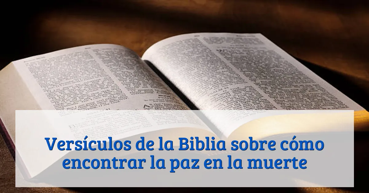 Versículos de la Biblia sobre cómo encontrar la paz en la muerte