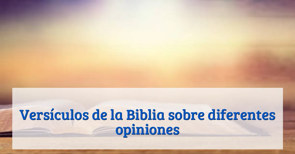 Versículos de la Biblia sobre diferentes opiniones