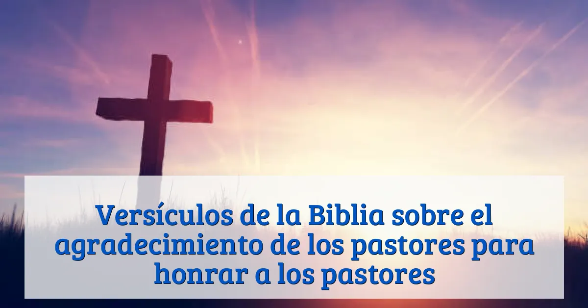 Versículos de la Biblia sobre el agradecimiento de los pastores para honrar a los pastores