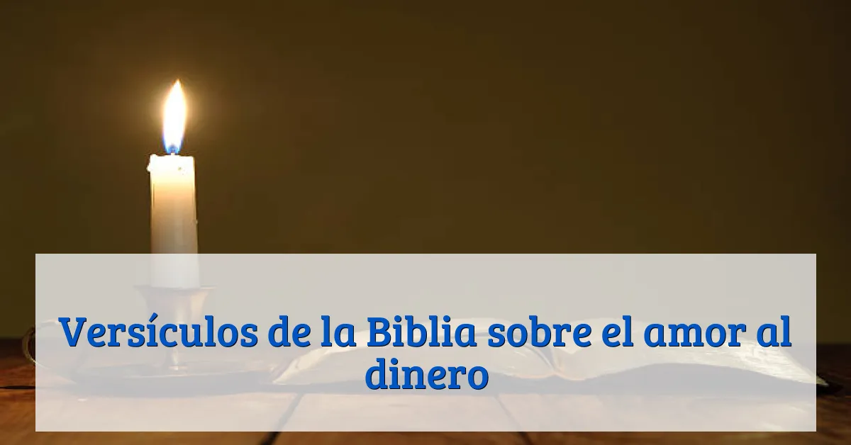 Versículos de la Biblia sobre el amor al dinero