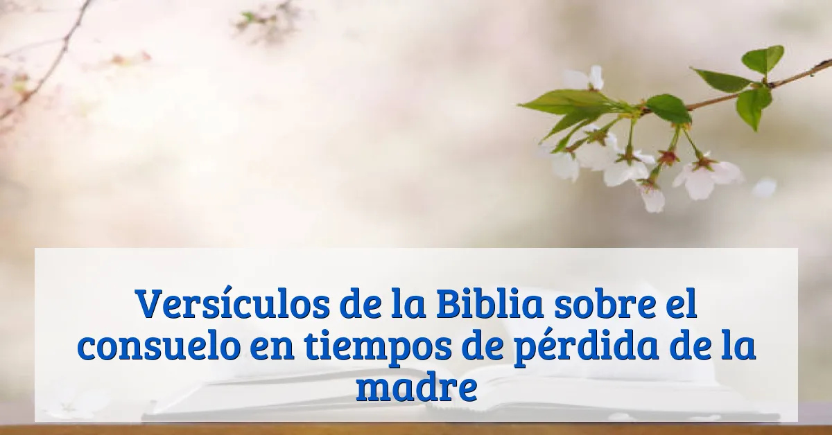 Versículos de la Biblia sobre el consuelo en tiempos de pérdida de la madre