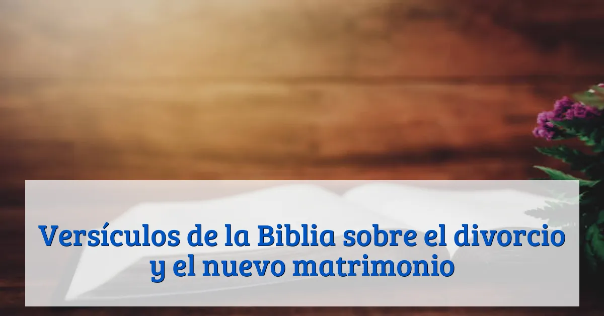 Versículos de la Biblia sobre el divorcio y el nuevo matrimonio