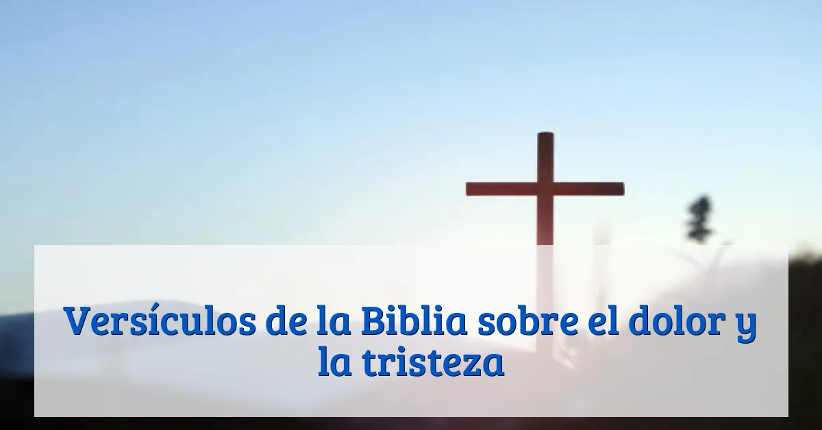 Versículos de la Biblia sobre el dolor y la tristeza