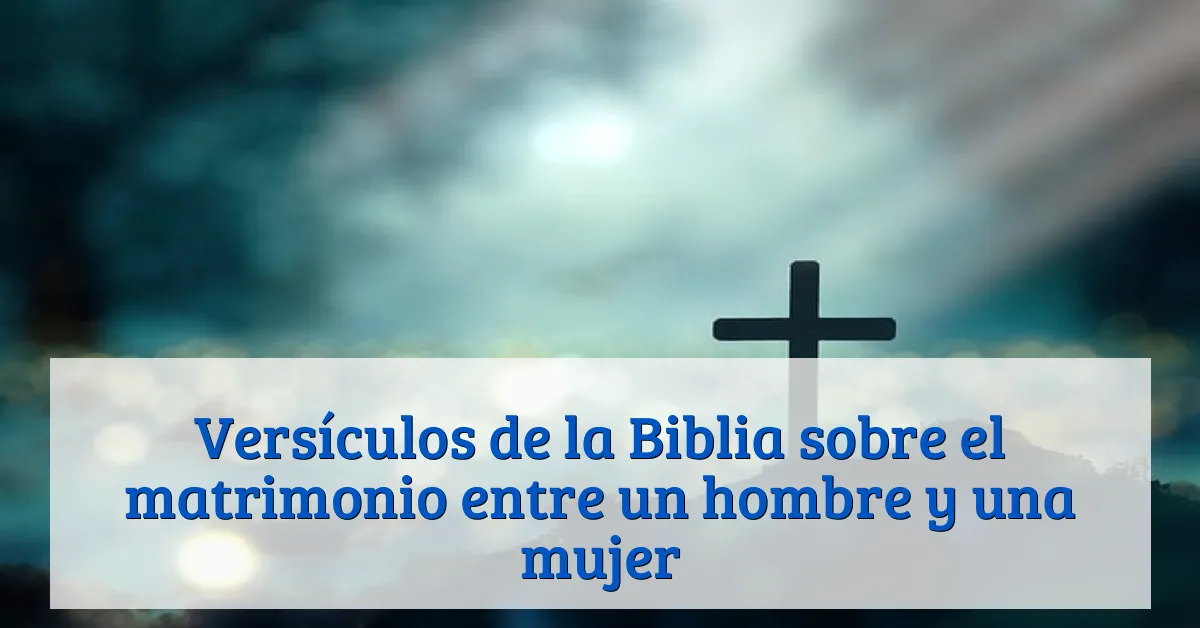 Versículos de la Biblia sobre el matrimonio entre un hombre y una mujer