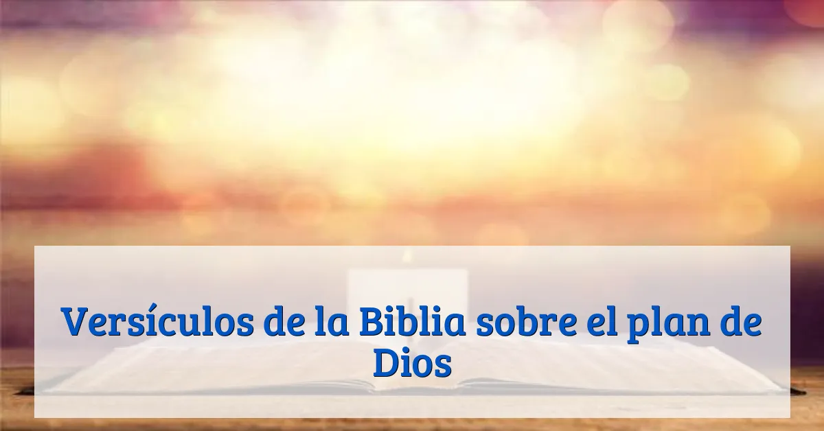 Versículos de la Biblia sobre el plan de Dios