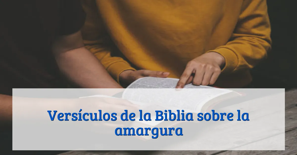 Versículos de la Biblia sobre la amargura