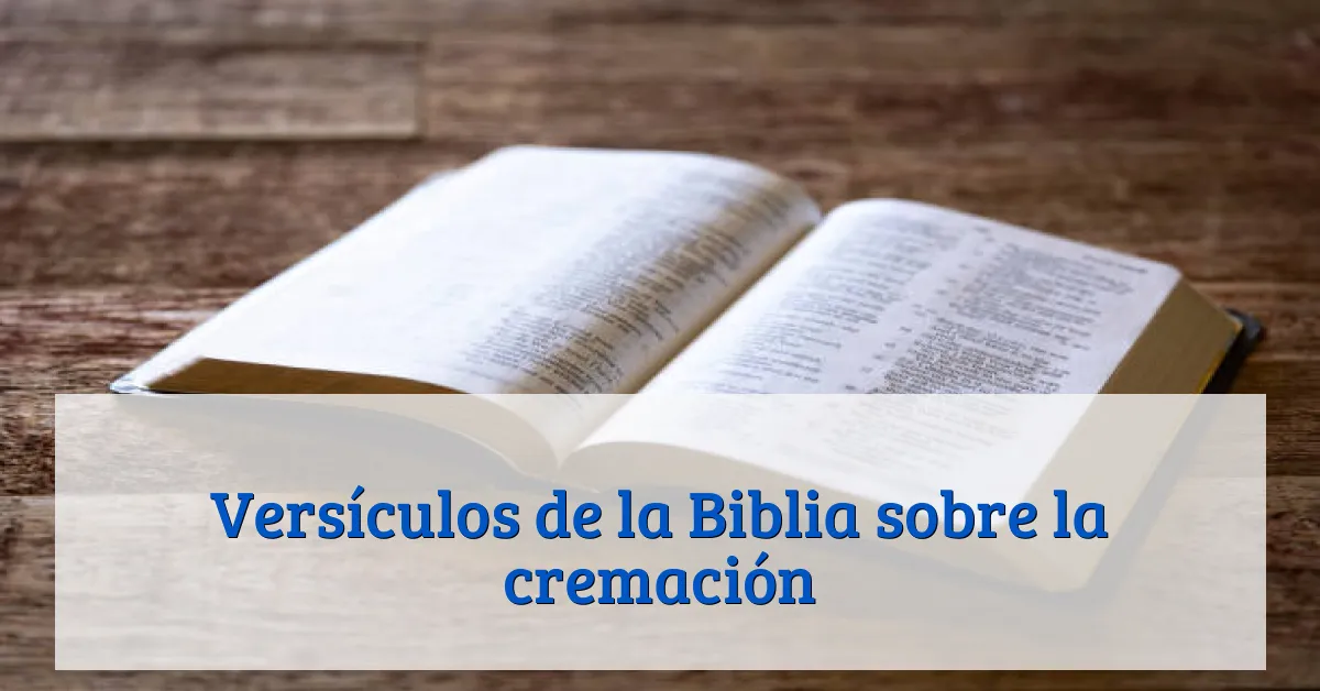 Versículos de la Biblia sobre la cremación