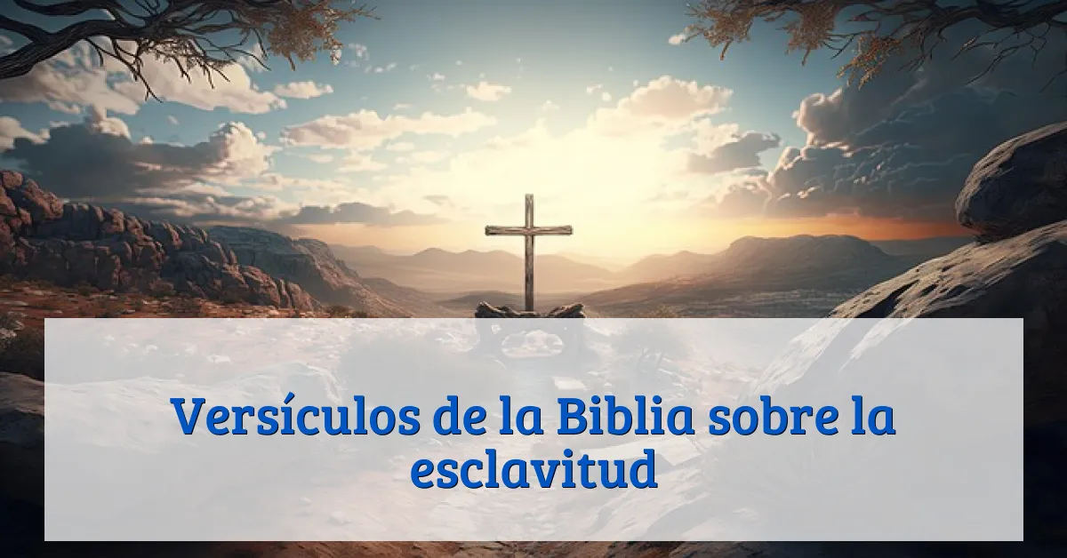 Versículos de la Biblia sobre la esclavitud