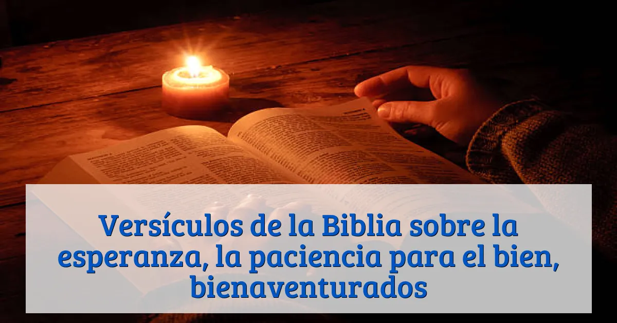 Versículos de la Biblia sobre la esperanza, la paciencia para el bien, bienaventurados