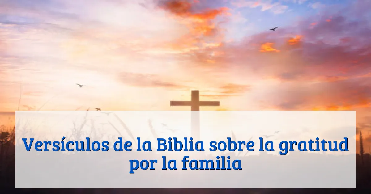 Versículos de la Biblia sobre la gratitud por la familia