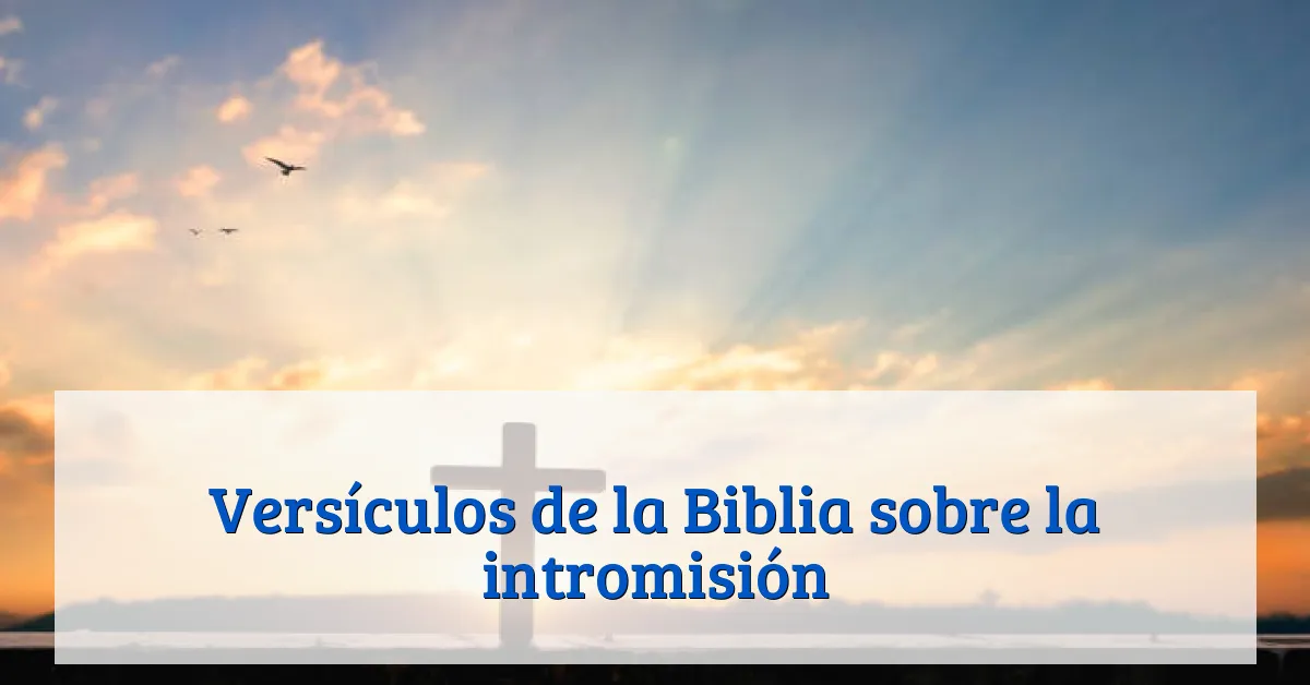 Versículos de la Biblia sobre la intromisión