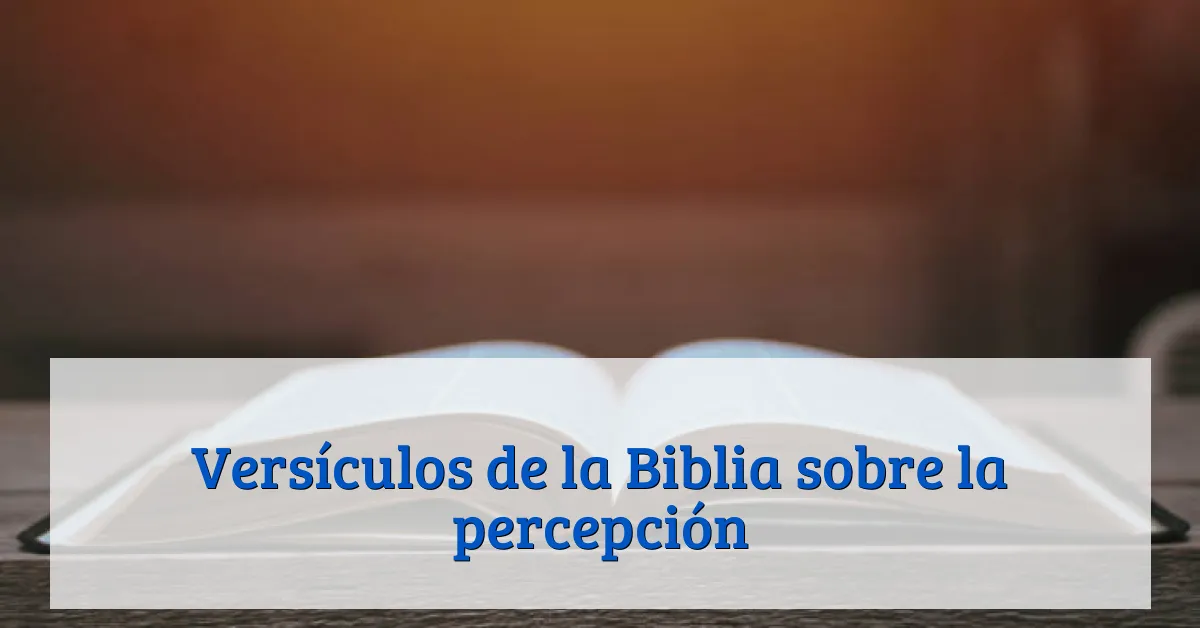 Versículos de la Biblia sobre la percepción