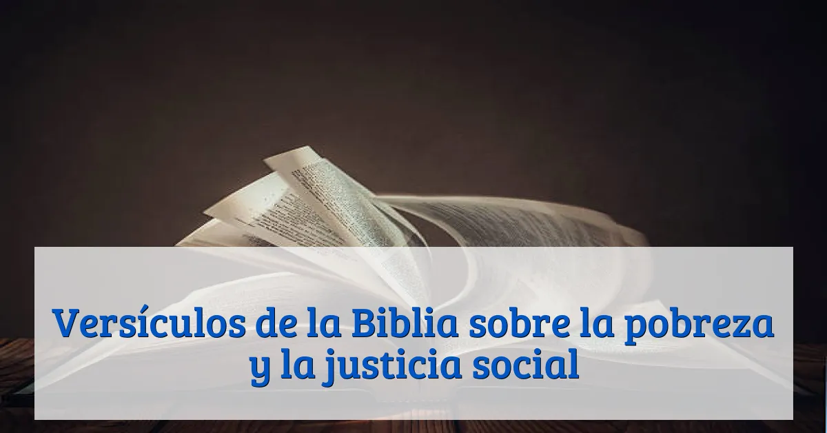 Versículos de la Biblia sobre la pobreza y la justicia social