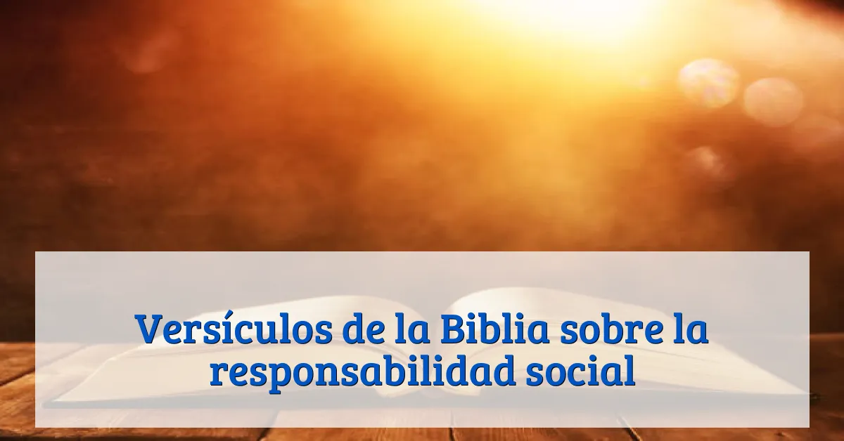 Versículos de la Biblia sobre la responsabilidad social