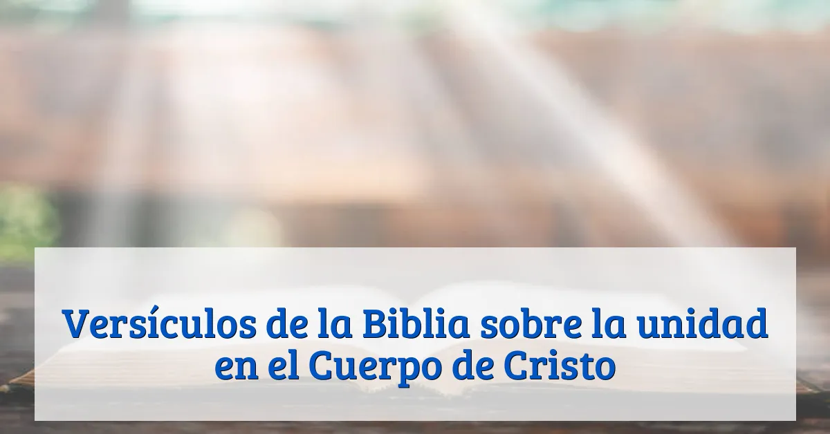 Versículos de la Biblia sobre la unidad en el Cuerpo de Cristo