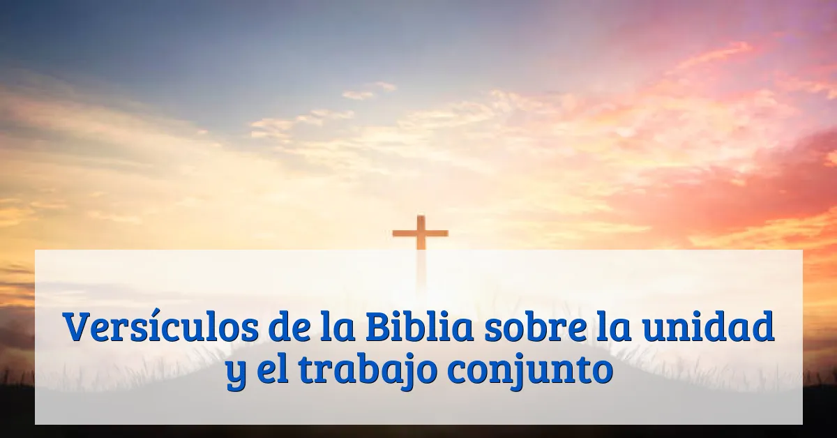 Versículos de la Biblia sobre la unidad y el trabajo conjunto