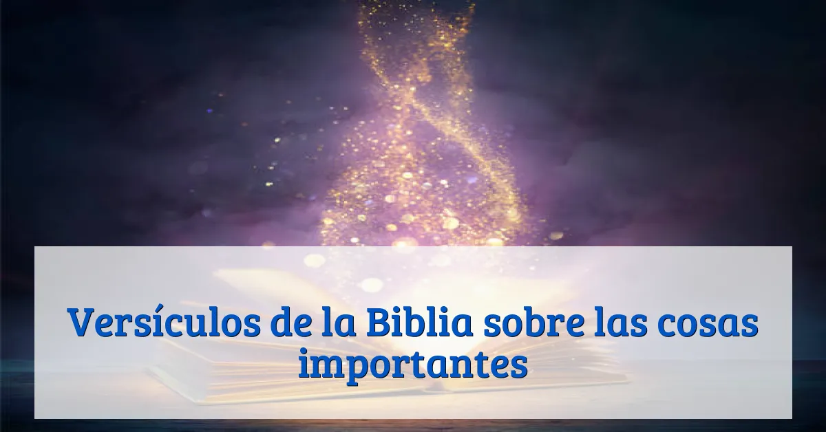 Versículos de la Biblia sobre las cosas importantes
