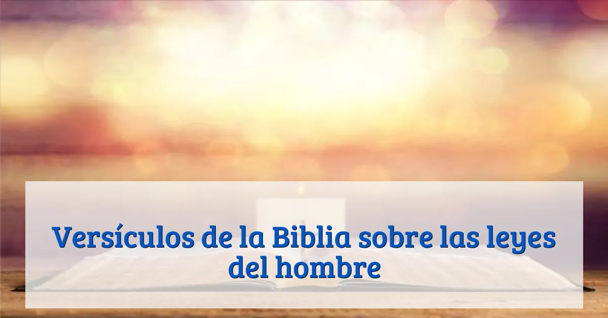 Versículos de la Biblia sobre las leyes del hombre