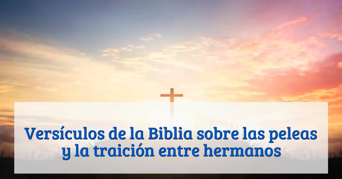 Versículos de la Biblia sobre las peleas y la traición entre hermanos