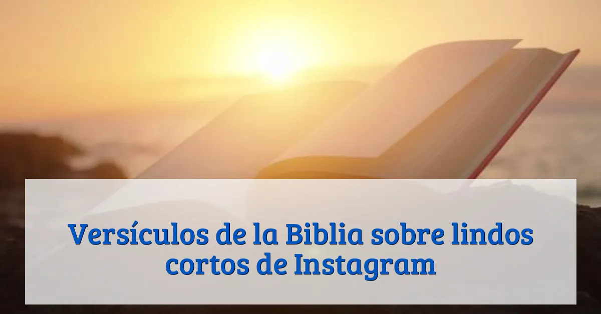 Versículos de la Biblia sobre lindos cortos de Instagram
