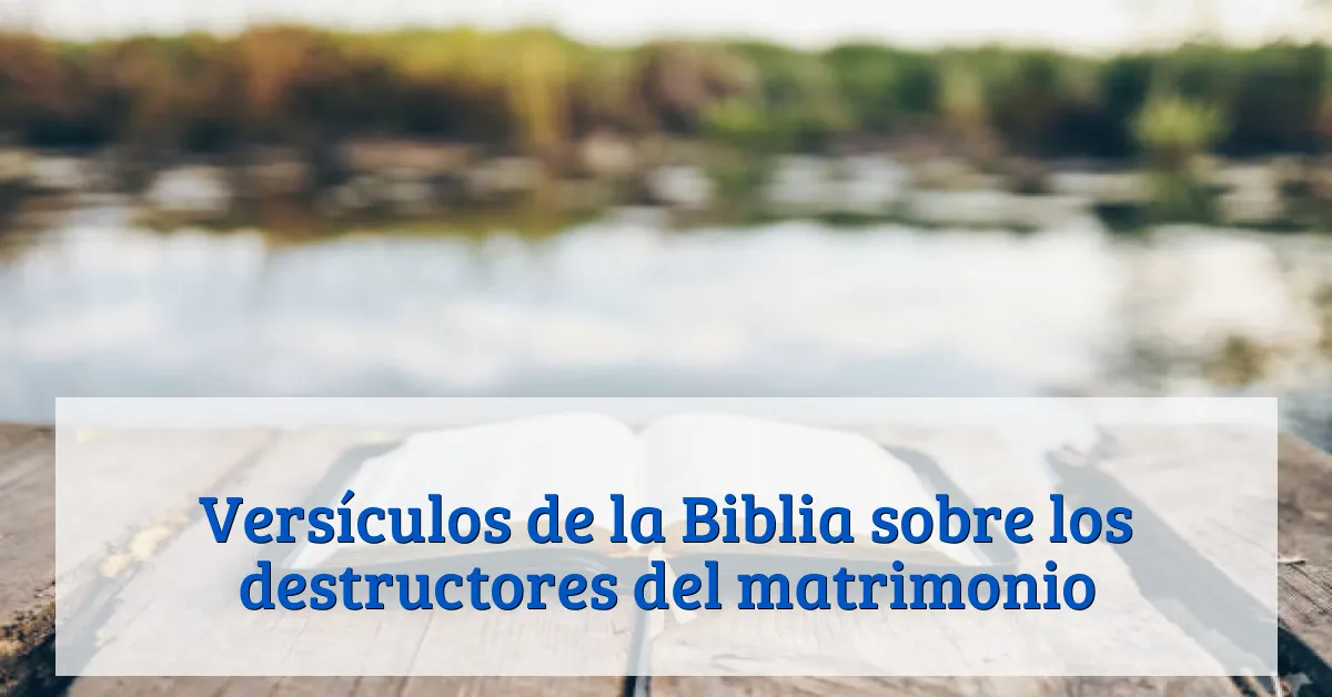 Versículos de la Biblia sobre los destructores del matrimonio