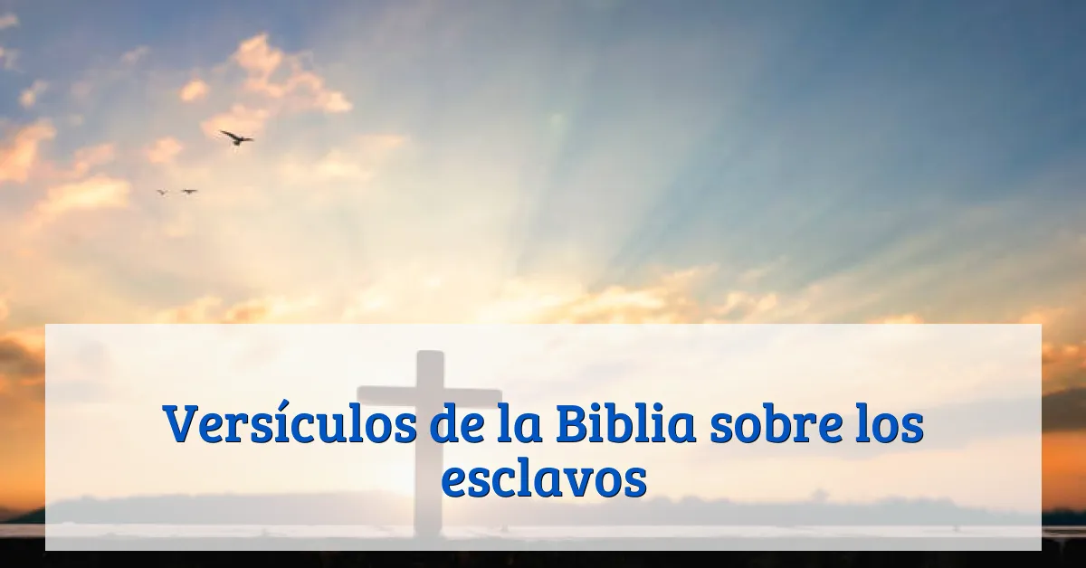 Versículos de la Biblia sobre los esclavos