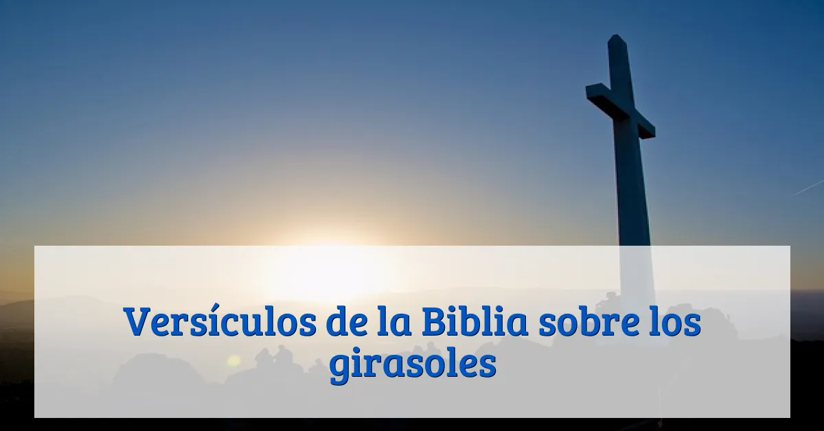 Versículos de la Biblia sobre los girasoles