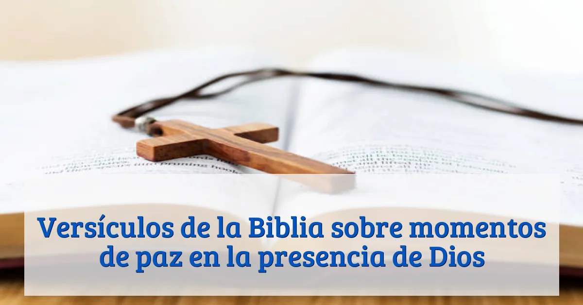 Versículos de la Biblia sobre momentos de paz en la presencia de Dios