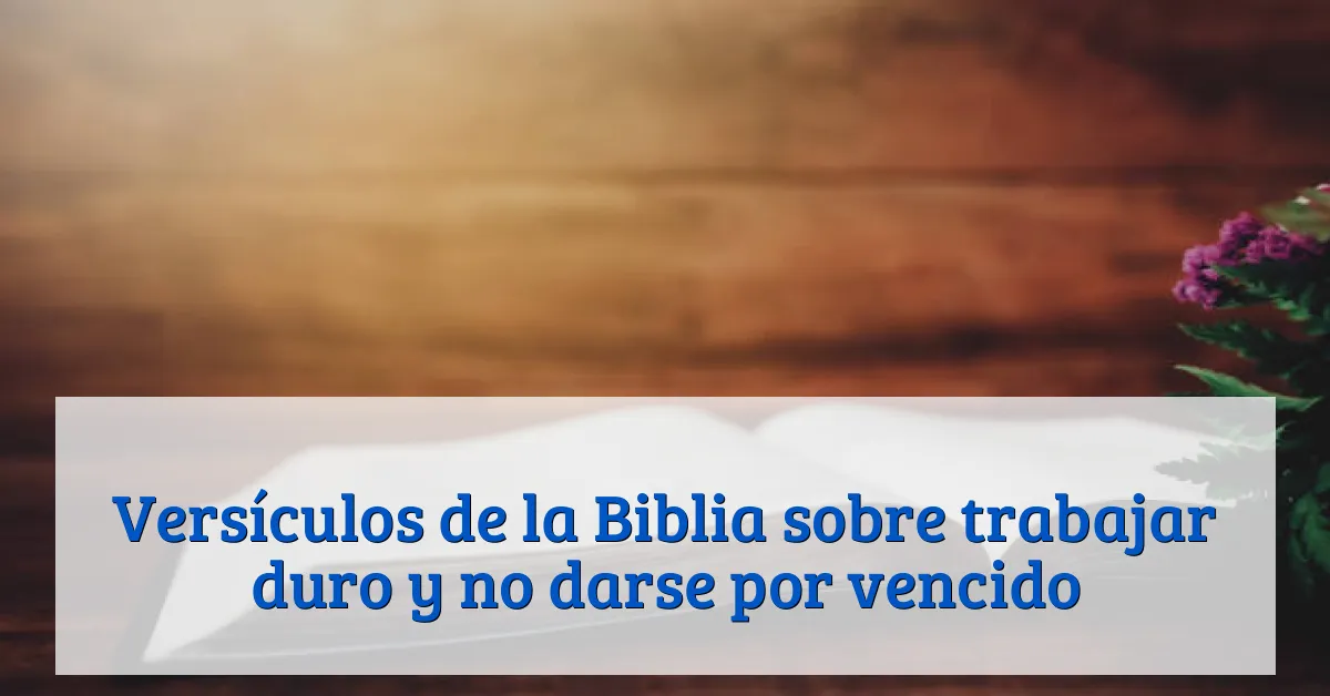 Versículos de la Biblia sobre trabajar duro y no darse por vencido