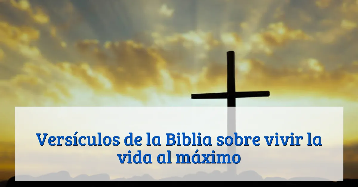 Versículos de la Biblia sobre vivir la vida al máximo